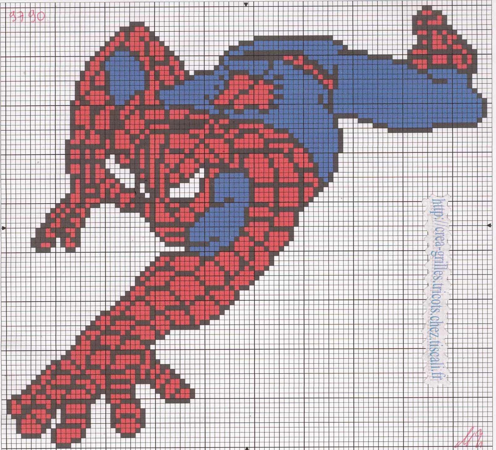 Spider Man Pixel Art Grid.