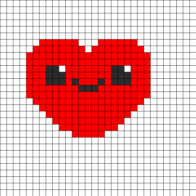 Рисовать по клеточкам маленькие сердечки
