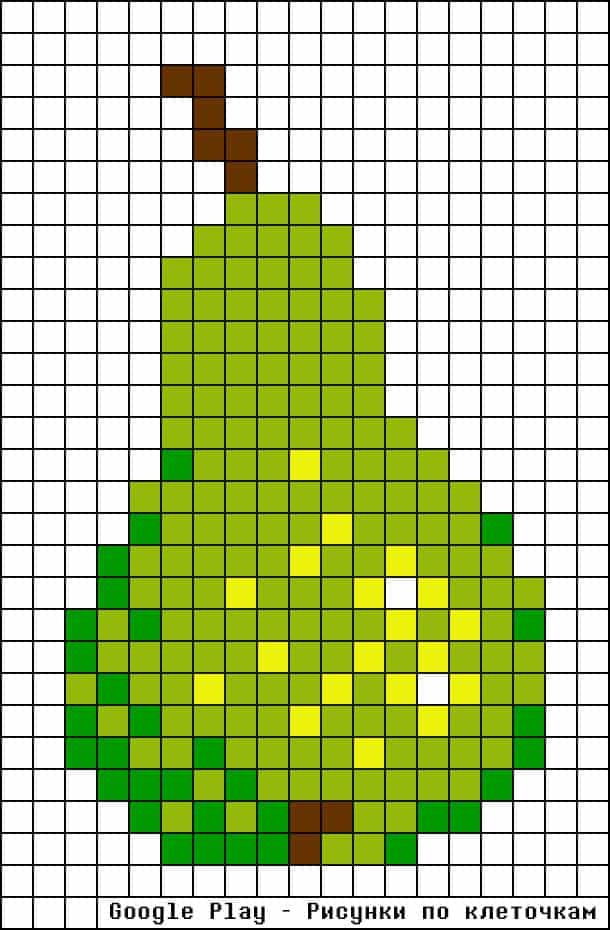 Картинки по клеточкам фрукты