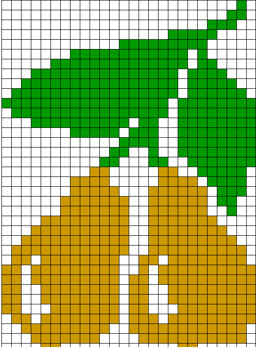 Фрукты по клеточкам маленькие легкие рисунки